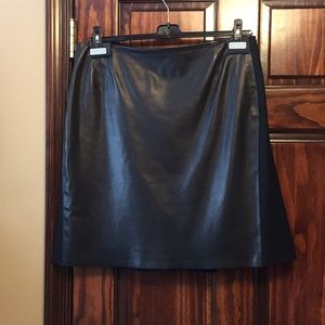 Faux Leather Pleated Skirt